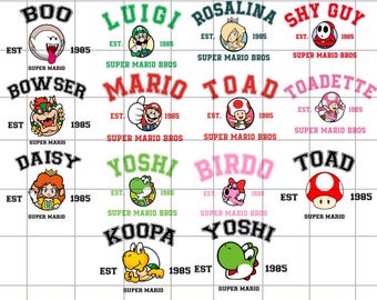 Mario Bros Svg Bundle, Mario And Friends Vector Designs, Luigi Png, Cut File Cricut