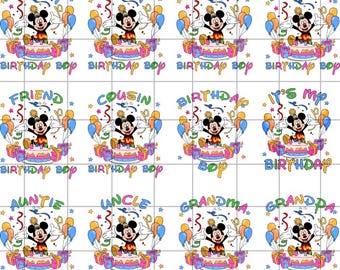 Family Mickey Birthday Boy Svg Bundle, Cute Birthday Svg Digital File, Disney Family Matching Birthday Png, Birthday Boy Svg, Svg For Cricut