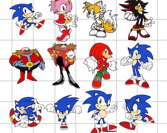 Sonic the Hedgehog Bundle Svg, Sonic Face Svg, Sonic Characters Svg, Layered Svg, Cricut, Silhouette Vector Cut File