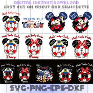 Family 2025 Cruise Svg Bundle, Mickeyy Minnie Cruise Clipart, Sea Cruise Png, Family Trip Svg, Family Vacation For Cricut