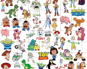 Paquete de personajes de Toy Story en formato SVG, paquete de Forky en formato PNG, imágenes prediseñadas de Woody, archivo digital de Buzz, paquete de patatas, SVG para Cricut
