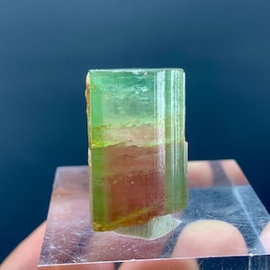 Watermelon Tourmaline Crystal: Raw Bi-Color Gemstone, Afghanistan (14.89 gram)