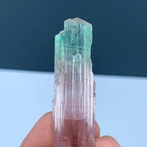 Diamond Cut Termination Tourmaline Crystal, Candy Cotton Tourmaline, Bi Color Tourmaline Crystal - 61.15 Carats
