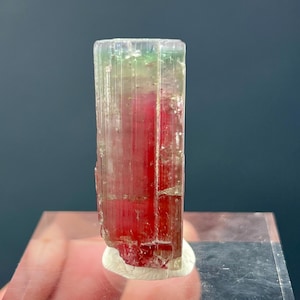 Tweekleurig toermalijnkristal: natuurlijke edelsteen suikerspinkatoen - 20 gram