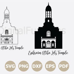 Ephraim Utah LDS Temple SVG, LDS Temples Svg cut file, Temple Silhouette, Vector, Cricut, Png, Dfx Temple Outline  Clip art Digital Download