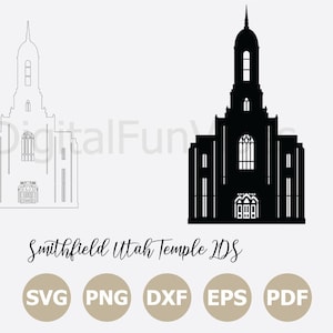 Smithfield Utah Temple LDS SVG, LDS Temples Svg cut files, Temples Silhouette, Religious Vector, Cricut, Png and Dfx Digital Download