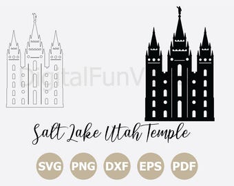 Salt Lake Temple SVG: LDS Temple Silhouette, Laser Cut Files (Digital Download
