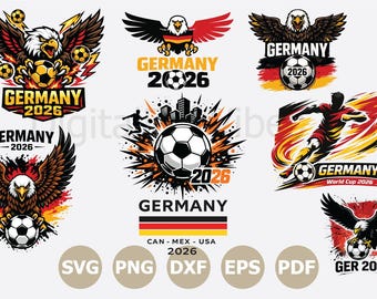 WK 2026 Cricut-bestanden, VS Canada Mexico Svg Png, Duitsland voetbalteam ontwerp, voetbal clipart (digitale download), cadeau voetbalfan