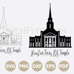 Houston, Texas LDS Temple SVG, LDS Temple Svg cut file, Temple Silhouette, Vector, Cricut, Latter Day Saint Temple Clip art Digital Download