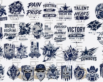 Texas Cowboys Bundle SVG, Retro Rodeo Clipart, Game Day Design (Digital Download)