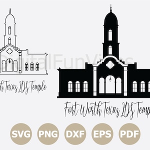 Fort Worth Texas LDS Temple SVG, LDS Temples Svg cut file, Temple Silhouette, Vector, Cricut, Png, Dfx Temple Clip art Digital Download