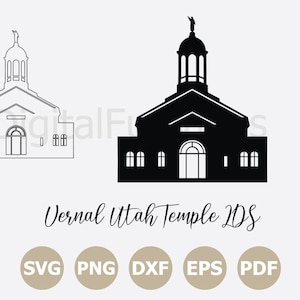 Vernal Utah Temple LDS SVG, LDS Temples Svg cut files, Temples Silhouette, Religious Vector, Cricut, Png and Dfx Digital Download