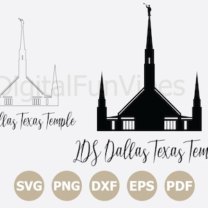 Dallas, Texas LDS Temple SVG, LDS Temples Svg cut files, Temples Silhouette, Vector, Cricut, Png and Dfx Digital Download