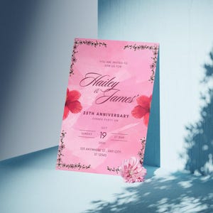 Wedding Anniversary Invitation | Printable Anniversary Party Invite | Digital Invitation Template