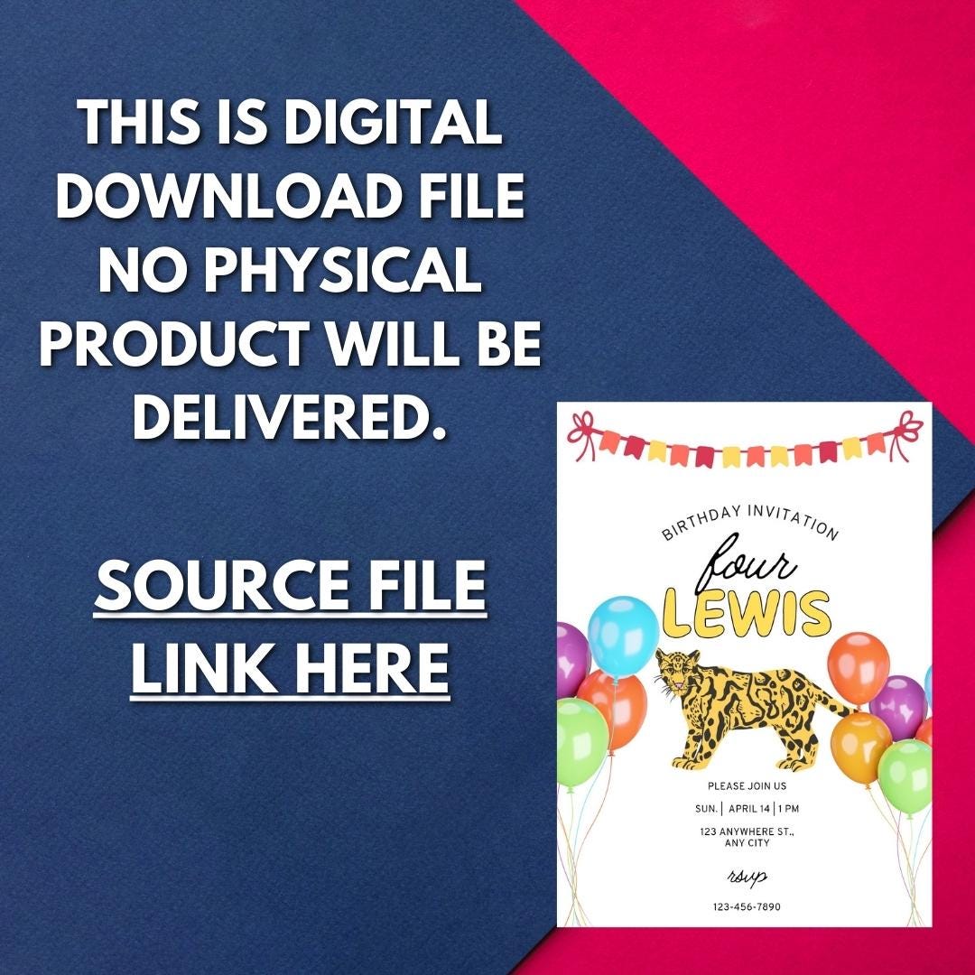 Editable Birthday Invitation Template | Colorful Party Card for Boys ...