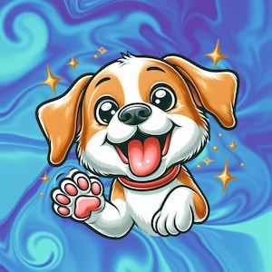 Cute Happy Puppy Clipart | Cartoon Dog Illustration | Digital Download