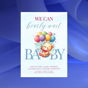 Teddy Bear Baby Shower Invitation: Gender Neutral, Printable (Digital Download)