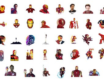 Iron Man Clipart Bundle: SVG, PNG, PDF (Digitaler Download)