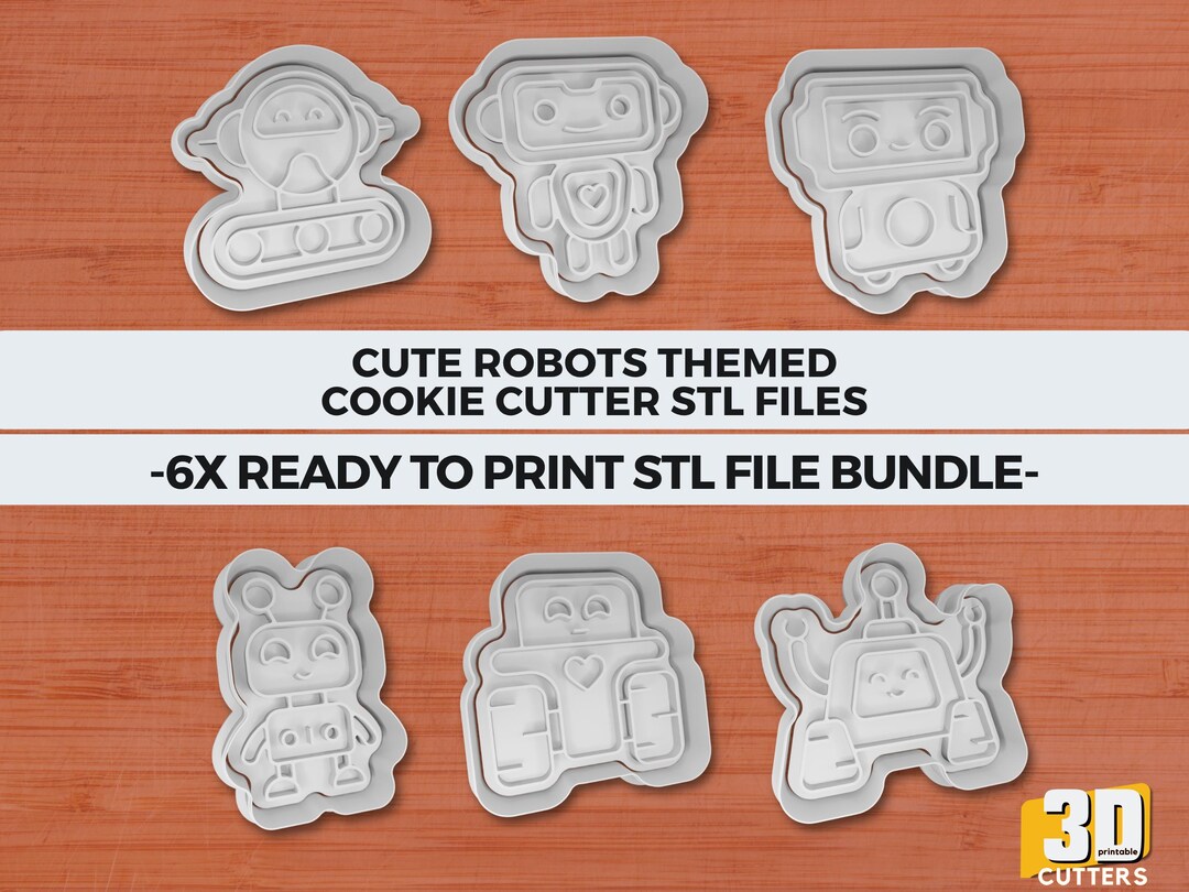 Robot Cookie Cutter STL Files, Kids Party Baking (6 Designs - Etsy