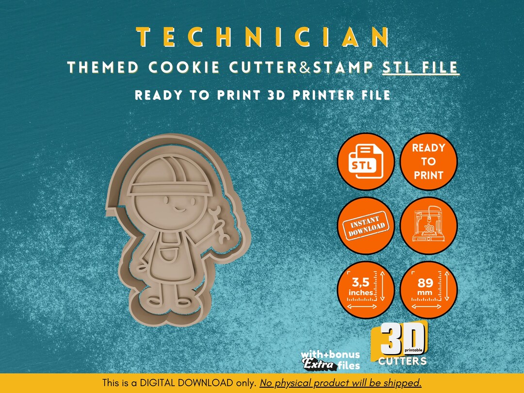 Engineer Cookies Design Engineer Girl Cookie Cutter STL: Construction Theme (digital Download ...