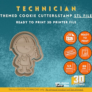 エンジニアガール クッキーカッター STL: 建設テーマ (デジタルダウンロード)