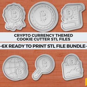 Crypto Bitcoin Cookie Cutter STL, 3D Printable Ready to Print Stl File, crypto wallet, blockchain badge, currency globe