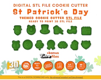 Ensemble de fichiers 3D STL à l'emporte-pièce pour la Saint-Patrick (téléchargement numérique)