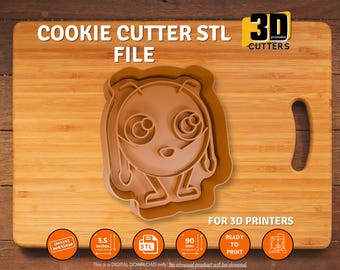 Kawaii Monster Cookie Cutter STL: 3D Printing Stamp (Digital File)