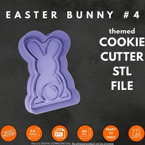 Bunny Butt Cookie Cutter STL: Funny Rabbit Stamp (Digital Download)