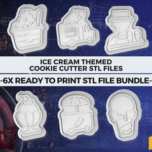 Ice Cream Cone Cookie Cutter STL, Sundae Glass Design, 3D Printable File, Summer Dessert, Ice Cream Cart Theme, Quick 3D Printing Ready