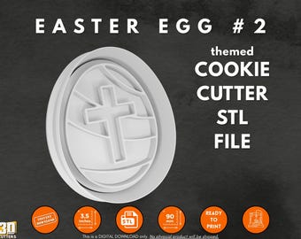 Kreuz Ei Ausstechform STL: Christliche Ostern Stempel (Digitaler Download)