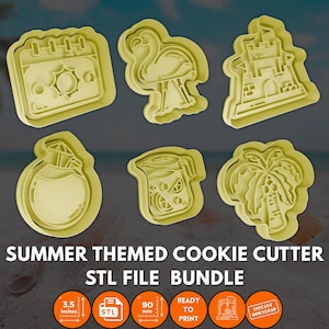Summer Cookie Cutter STL Bundle: Beach Theme (Digital Download)