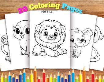 Colorbook for Kids I Ausmalbuch I Malbuch I Malvorlagen I Süße Babytiere I Ausmalbild