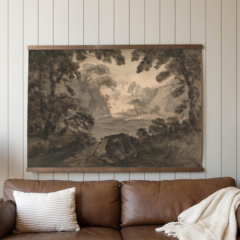 View of LMMHIOPI Vintage Chrysanthemum Floral Oval Wall Art, Dark Red Flower ...