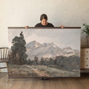 Mountain Landscape Canvas Tapestry | Psalm 121 Christian Wall Art | T27