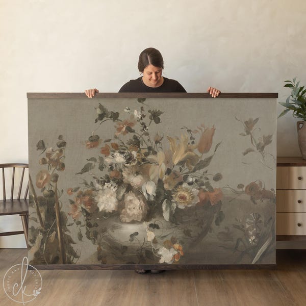 Tapiz floral estilo cottagecore / Bodegón botánico para colgar en la pared / T74