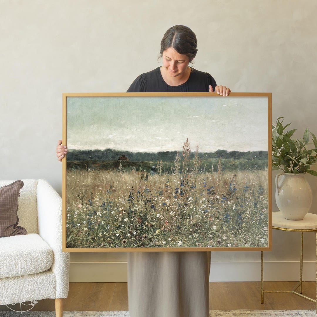 Framed Wildflower Wall Art | Meadow Landscape Canvas Print | N117 - Etsy