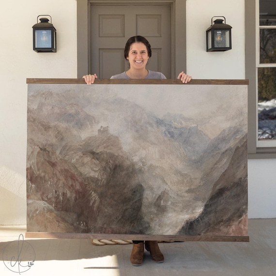 Large Mountain Landscape Canvas Wall Hanging | Living Room Wall Art | Large Landscape Art for Living Room, Bedroom, Office| T1