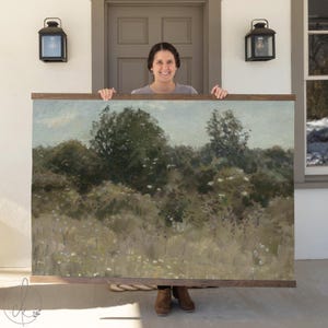 Landscape Painting | Canvas Tapestry | Landscape Wall Art | Canvas Wall Art | Farmhouse Decor | Living Room Decor | Vintage Painting | T19