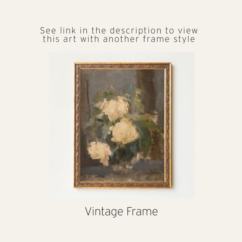 Floral Still Life Painting | Antique Rose Framed Canvas Art | N125 - Etsy