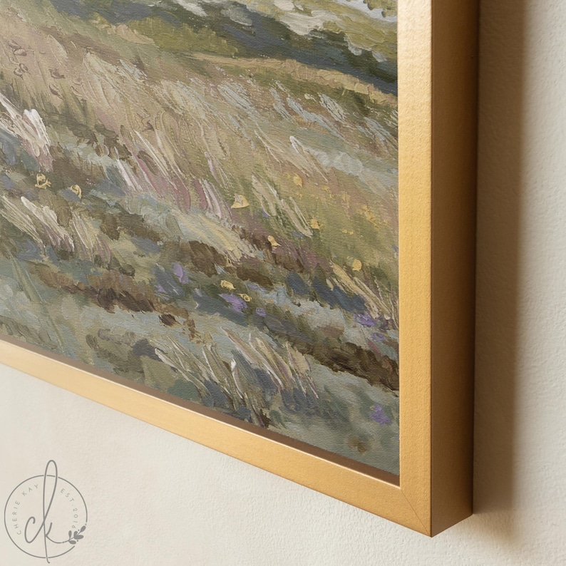 Framed Watercolor Landscape Canvas Print | Meadow Wall Art | N225 - Etsy