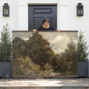 Oversized Wall Art | Impressionist Landscape Canvas Tapestry | Large Wall Art for Living Room | Extra Large Horizontal Wall Decor | T80