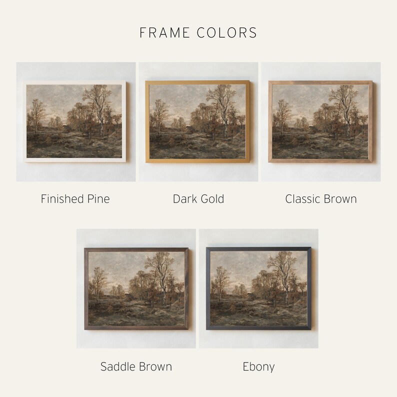 Vintage Autumn Painting | Landscape Painting | Large Framed Wall Art | Fall Landscape Art for Living Room | N230 bild 7