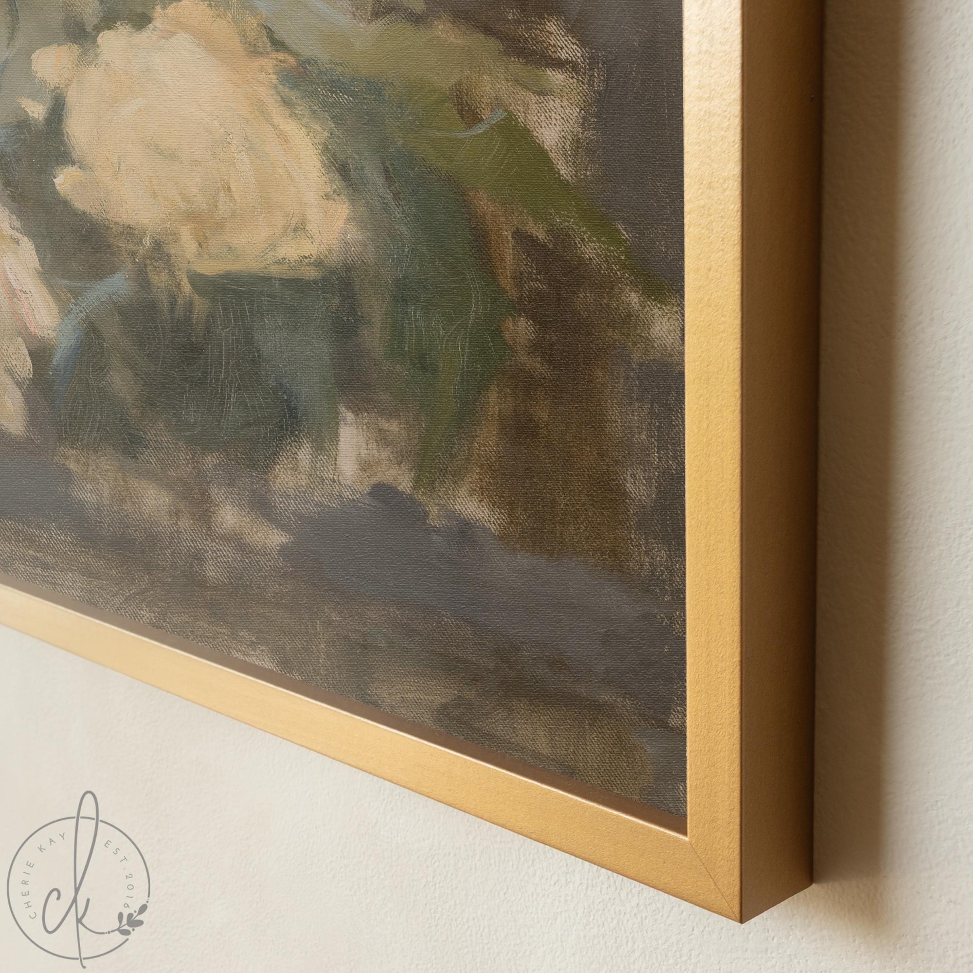 Floral Still Life Painting | Antique Rose Framed Canvas Art | N125 - Etsy