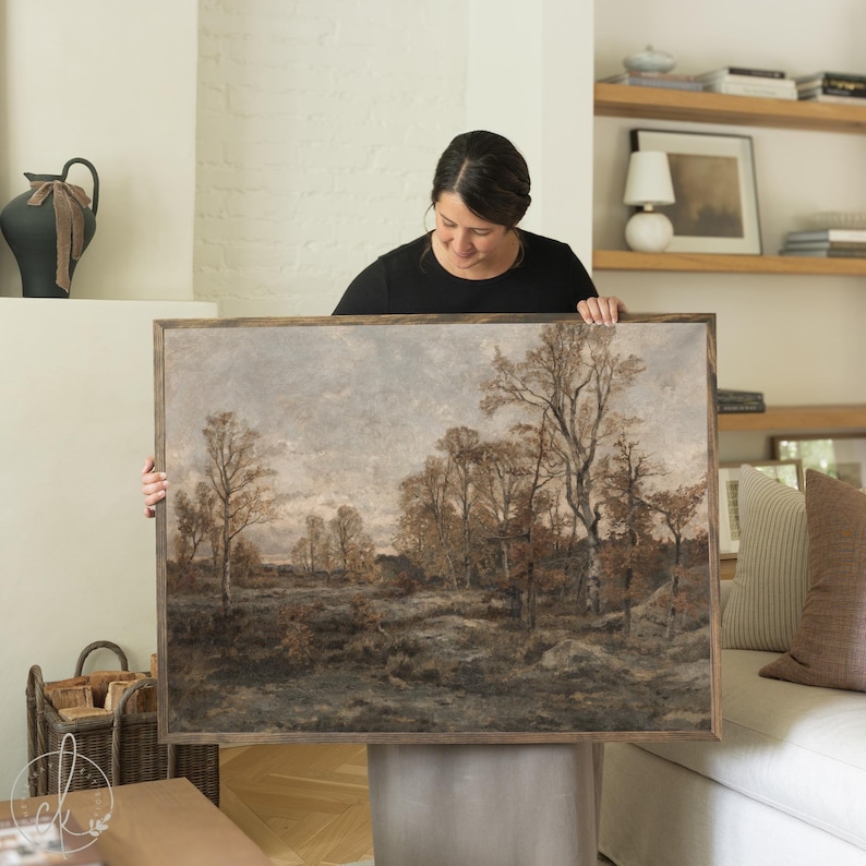 Vintage Autumn Painting | Landscape Painting | Large Framed Wall Art | Fall Landscape Art for Living Room | N230 30 x 40