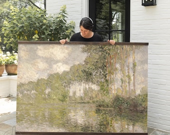 Poplars on the Epte | Claude Monet Canvas Banner | Large Impressionist Wall Tapestry | T142