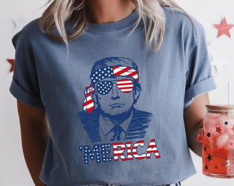 Custom 4th of July Comfort Colors Shirt,Trump &#39;Merica Shirt,Trump Shirt,4th of July Shirt,American Shirt,4th of July party,Independence Day