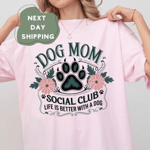 Dog Mom Social Club Comfort Colors Shirt, Dog Mama, Dog Mom Vibes, Fur Mama Shirt, Mothers day Tee, Social Club, Dog Mom Shirt,