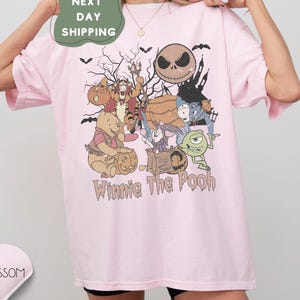 Cute Bear Donkey Halloween Comfort Colors Shirt, Bear the Cute Spooky Fall Tee for Women, Cartoon Trick or Treat Gift, Cozy Pumpkin Top
