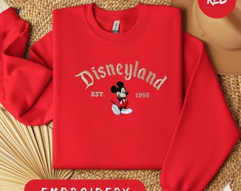 Vintage Disneyland Embroidered Crewneck: Mickey Mouse, Disney Fan Gift
